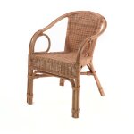 Fauteuil crapaud 70x60x75 cm en rotin naturel