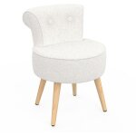 Fauteuil crapaud en tissu bouclette blanc