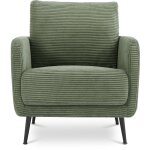Sicaan - fauteuil design emma velours c�tel� vert sauge