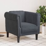 Torana - fauteuil gris fonc� velours