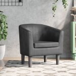 Fauteuil gris similicuir Fauteuil gris similicuir