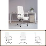 Fauteuil inclinable de bureau blanc similicuir - chaise de bureau - chaise ergonomique - fauteuil de ...