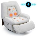 Fauteuil inclinable �lectrique pivotant et rembourr�, canap� individuel avec poche de rangement et port ...