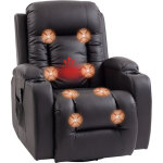 Fauteuil inclinable - homcom - massage et chauffage - dossier r�glable, pivotant 360�, repose - pied ...
