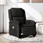 Fauteuil inclinable de massage �lectrique - chaise de relaxation - fauteuil relax noir velours 370007 ...