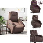 Fauteuil inclinable de massage marron similicuir - fauteuil inclinable - fauteuil massant - fauteuil ...