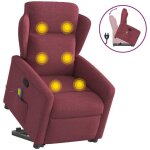Fauteuil inclinable de massage rouge bordeaux tissu vidaxl