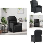 Fauteuil inclinable noir cuir vritable - fauteuil inclinable - fauteuil cuir - chaise relaxante - mobilier ...