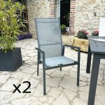 Pier import - fauteuil de jardin en aluminium avec dossier r�glable gris anthracite (lot de 2) oslo