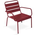 Fauteuil de jardin bas relax acier pourpre - palavas