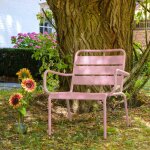 Fauteuil de jardin bas relax acier rose poudr� - palavas