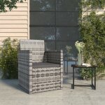 The living store fauteuil de jardin avec coussin gris rsine tresse - fauteuil de jardin - chaise de ...