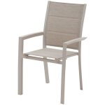 Fauteuil de jardin empilable allure beige & avoine aluminium et texaline - hespéride Fauteuil de jardin empilable allure beige & avoine aluminium et texaline - hespéride