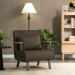 Fauteuil lit convertible 1 place ? canap� lit avec housse amovible et coussin moelleux pieds en m�tal ...