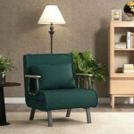 Fauteuil lit convertible 1 place ? canap� lit avec housse amovible et coussin moelleux pieds en m�tal ...