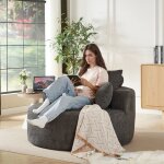 Fauteuils - lit - mousse - chenille - sans - assemblage - salon - chambre - moderne - moelleux - 127x127x85(cm ...