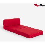 Fauteuil - lit pliable gain de place 2en1 en tissu betty - rouge