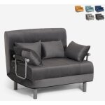Fauteuil lit pliant gain de place en velours deborah twin lux - gris fonc�