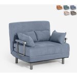 Fauteuil - lit pliant en tissu gain de place deborah twin class - bleu