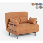 Fauteuil - lit pliant en tissu gain de place deborah twin class - orange