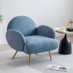 Dyhome fauteuil de loisir moderne fauteuil de loisir simple canap� de loisir bleu