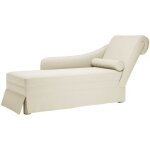 Fauteuil long avec traversin et accoudoir droit cr�me velours vidaxl