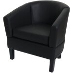 Hhg - fauteuil lounge 864, fauteuil club fauteuil cocktail, certifi mvg similicuir, noir