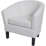Fauteuil lounge hwc - o17, fauteuil club fauteuil cocktail, certifi mvg similicuir - blanc