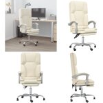 Fauteuil de massage inclinable de bureau cr�me similicuir - massage - fauteuil inclinable