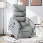 Fauteuil de massage inclinable - chaise de relaxation - fauteuil relax gris clair tissu 658873