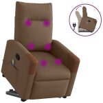 Fauteuil de massage inclinable - chaise de relaxation - fauteuil relax marron tissu 533782