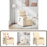 Fauteuil de massage inclinable crme tissu - fauteuil inclinable - fauteuil massant - chaise relaxante ...