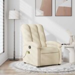 Fauteuil de massage inclinable cr�me tissu vidaxl