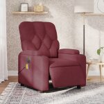 Fauteuil de massage inclinable lectrique - chaise de relaxation rouge bordeaux tissu 653901