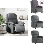 Fauteuil de massage inclinable électrique gris similicuir - fauteuil inclinable - fauteuil massant - ... Fauteuil de massage inclinable électrique gris similicuir - fauteuil inclinable - fauteuil massant - ...