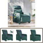 Fauteuil de massage inclinable électrique vert foncé tissu - fauteuil inclinable - massage Électrique ... Fauteuil de massage inclinable électrique vert foncé tissu - fauteuil inclinable - massage Électrique ...