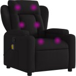 Fauteuil de massage inclinable noir tissu vidaxl