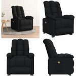 Fauteuil de massage noir tissu - fauteuil massant - fauteuil relaxant - chaise massage - fauteuil inclinable ...