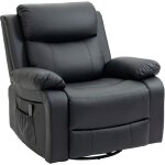 Homcom - fauteuil de massage et relaxation lectrique inclinable pivotant repose - pied tlcommande ...
