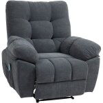 Homcom - fauteuil de massage relaxation inclinable chauffant poche rangement tissu gris Homcom - fauteuil de massage relaxation inclinable chauffant poche rangement tissu gris