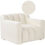 Fauteuil moderne en boucl tapiss dossier rembourr pais blanc cass agerup
