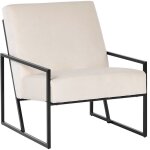 Beliani - fauteuil moderne glam cadre en m�tal et rev�tement en velours beige clair delary