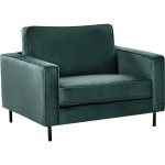 Beliani - fauteuil moderne minimaliste en velours avec coussins et pieds en métal vert foncé savalen Beliani - fauteuil moderne minimaliste en velours avec coussins et pieds en métal vert foncé savalen