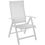 Proloisirs - fauteuil multiposition - elegance - aluminium - toile tpep blanc - pliant