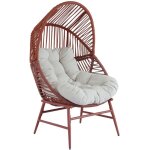 Fauteuil oeuf de jardin acier et r�sine tress�e terracotta - ovoa terracotta / beige