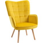 Fauteuil à oreilles avec accoudoirs, fauteuil de salon rembourré avec cadre en bois, aspect velours, ... Fauteuil à oreilles avec accoudoirs, fauteuil de salon rembourré avec cadre en bois, aspect velours, ...