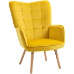 Fauteuil à oreilles avec accoudoirs, fauteuil de salon rembourré avec cadre en bois, aspect velours, ... Fauteuil à oreilles avec accoudoirs, fauteuil de salon rembourré avec cadre en bois, aspect velours, ...