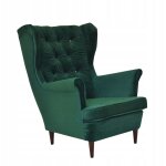 Fauteuil � oreilles gaja scandinavian family meble, vert bouteille fonc�