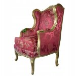 Fauteuil de palais baroque rouge - or ludwik rembourr lgant antyki24