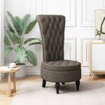 Fauteuil � pantoufle gris fonc� 56, 5 x 70 x 110 cm simili daim